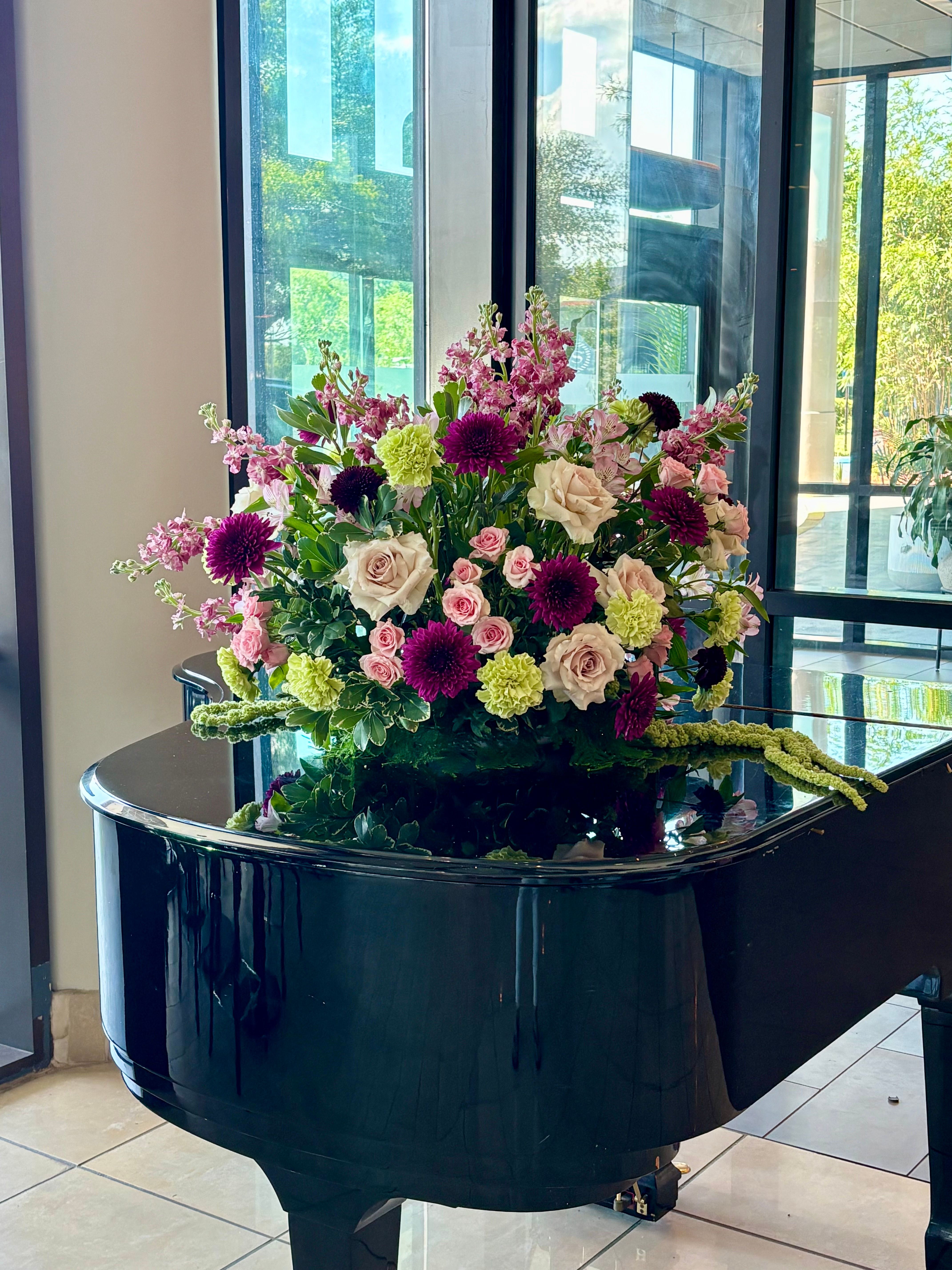 Floral Draped Piano